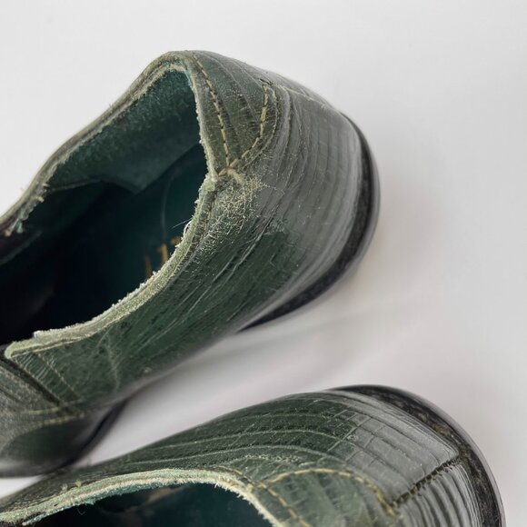 Vintage Western Green Leather Pointed Ankle Booties Ankle Boots Ashley | 5/5.5 - Picture 7 of 15